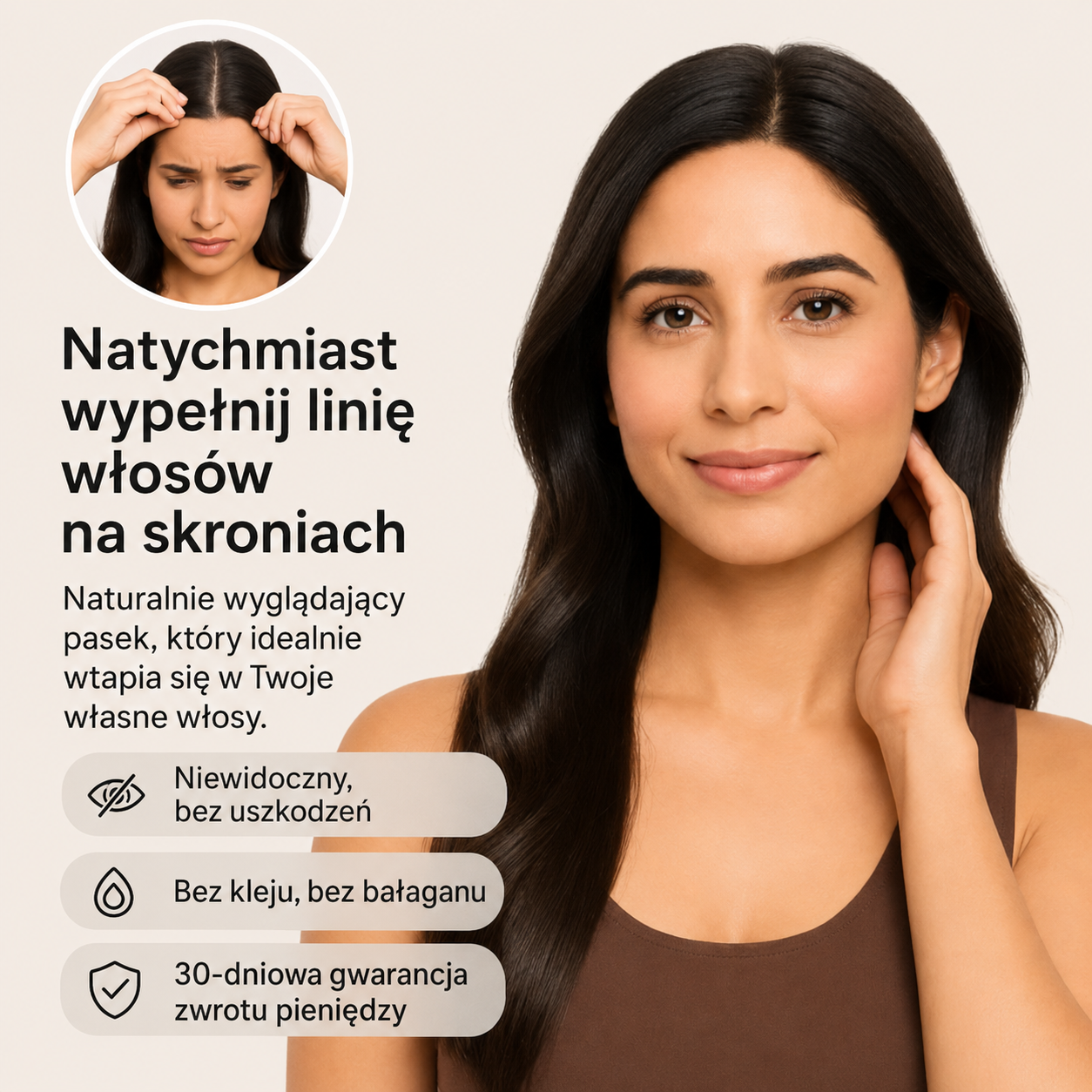 🔥 Premium Topper do Włosów – Naturalna Objętość, Niewidoczny Efekt i Komfort Każdego Dnia